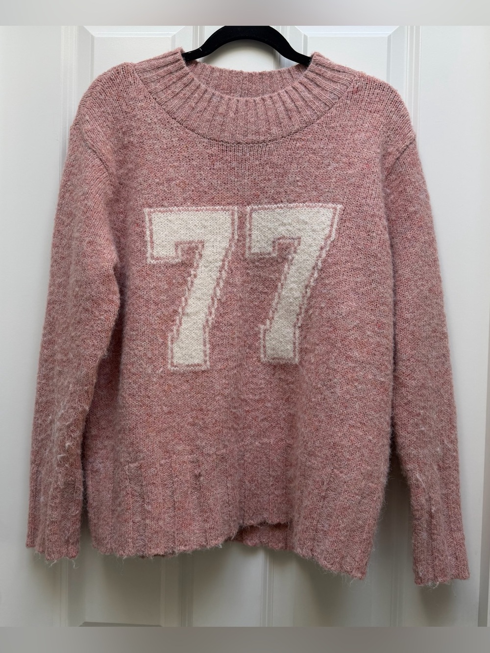 American Eagle oversized long sleeve knit pull over sweater pink XS